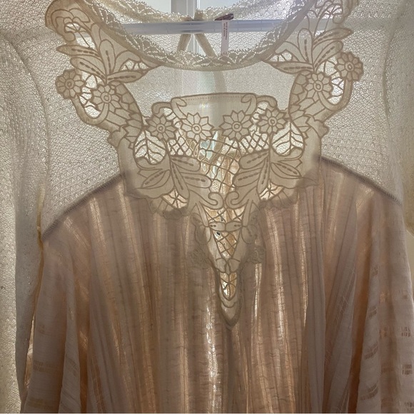 Free People embroidered tiered flowy long sleeved top - Picture 5 of 13